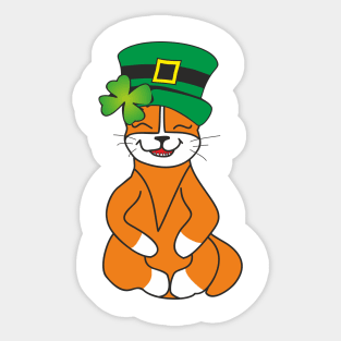 St Paddy Days Funny CAT Sticker